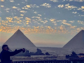 Moon light pyramids view
